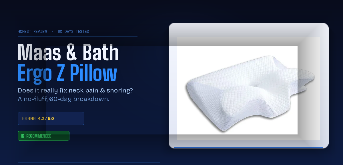 Maas & Bath Ergo Z Pillow — ergonomic contour memory foam pillow